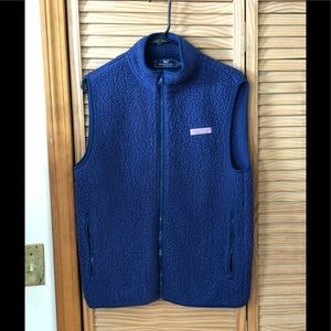 Vineyard vines navy Sherpa vest